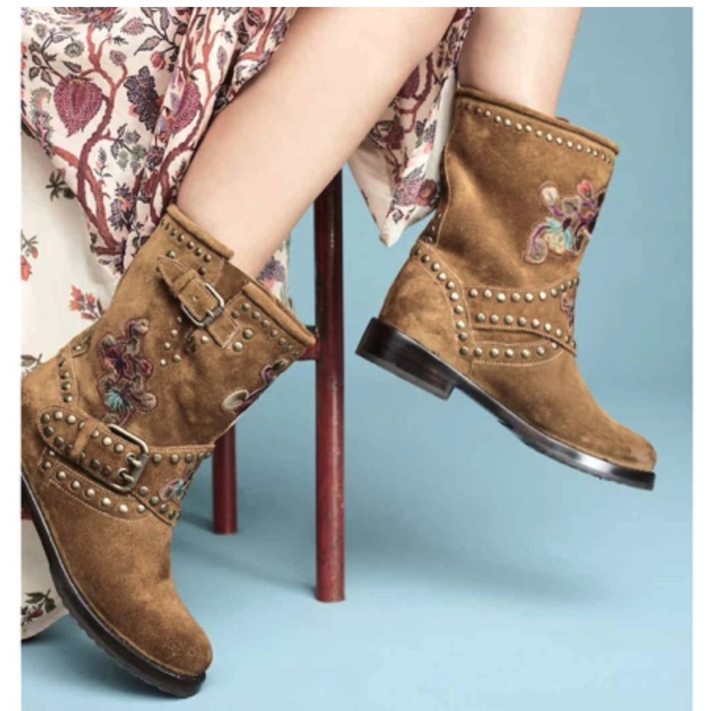 Frye Natalie Flower brown suede size 7.5 new without box